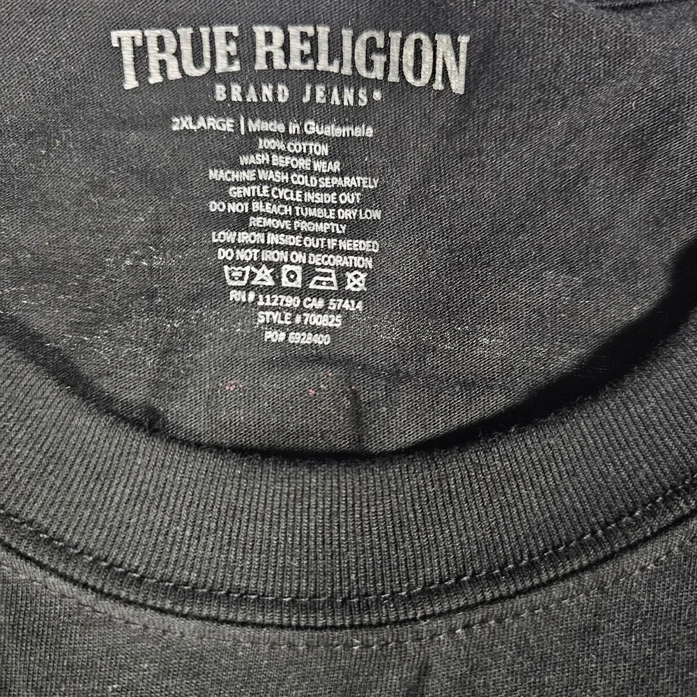 NWT True Religion Buddha Coin Tee Shirt Mens XXL Black Graphic T-Shirt